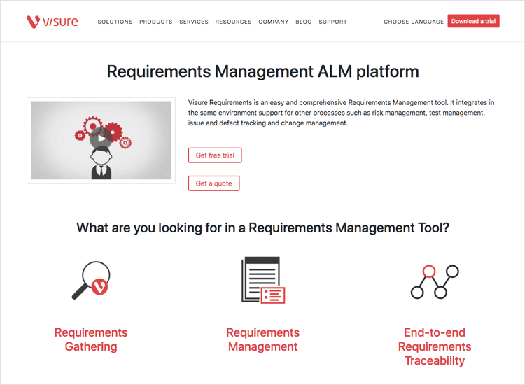 visure as example of requirements tool