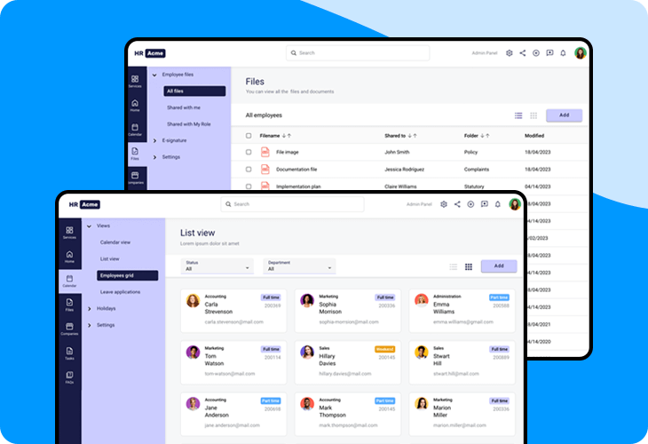 Angular HR web app template