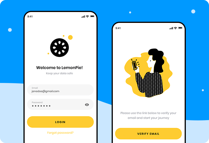 login into app template