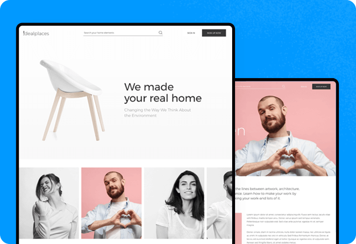 Complete responsive site prototype