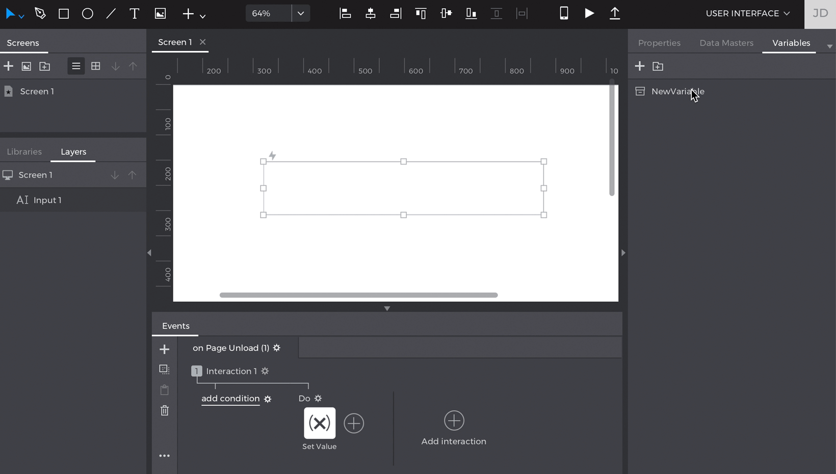 Drag and drop variable