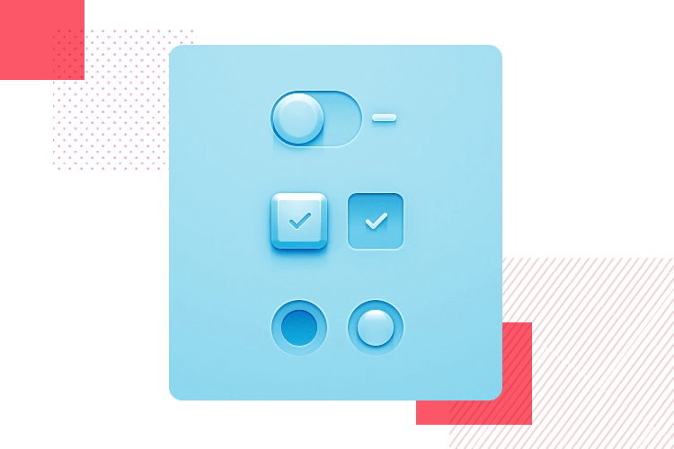 example of radio button for neumorphism in UI design