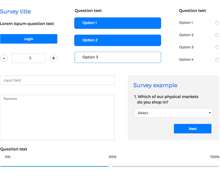 Justinmind Forms and Surveys UI kit - sign in, sign up surveys, credit card forms and more