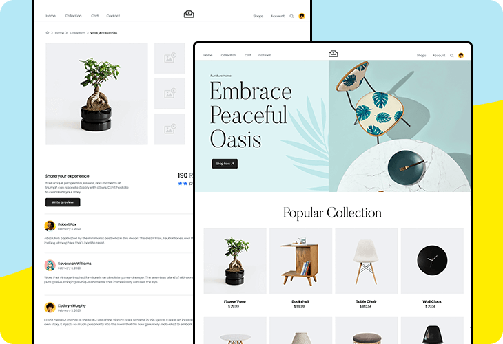 Furniture web shop template