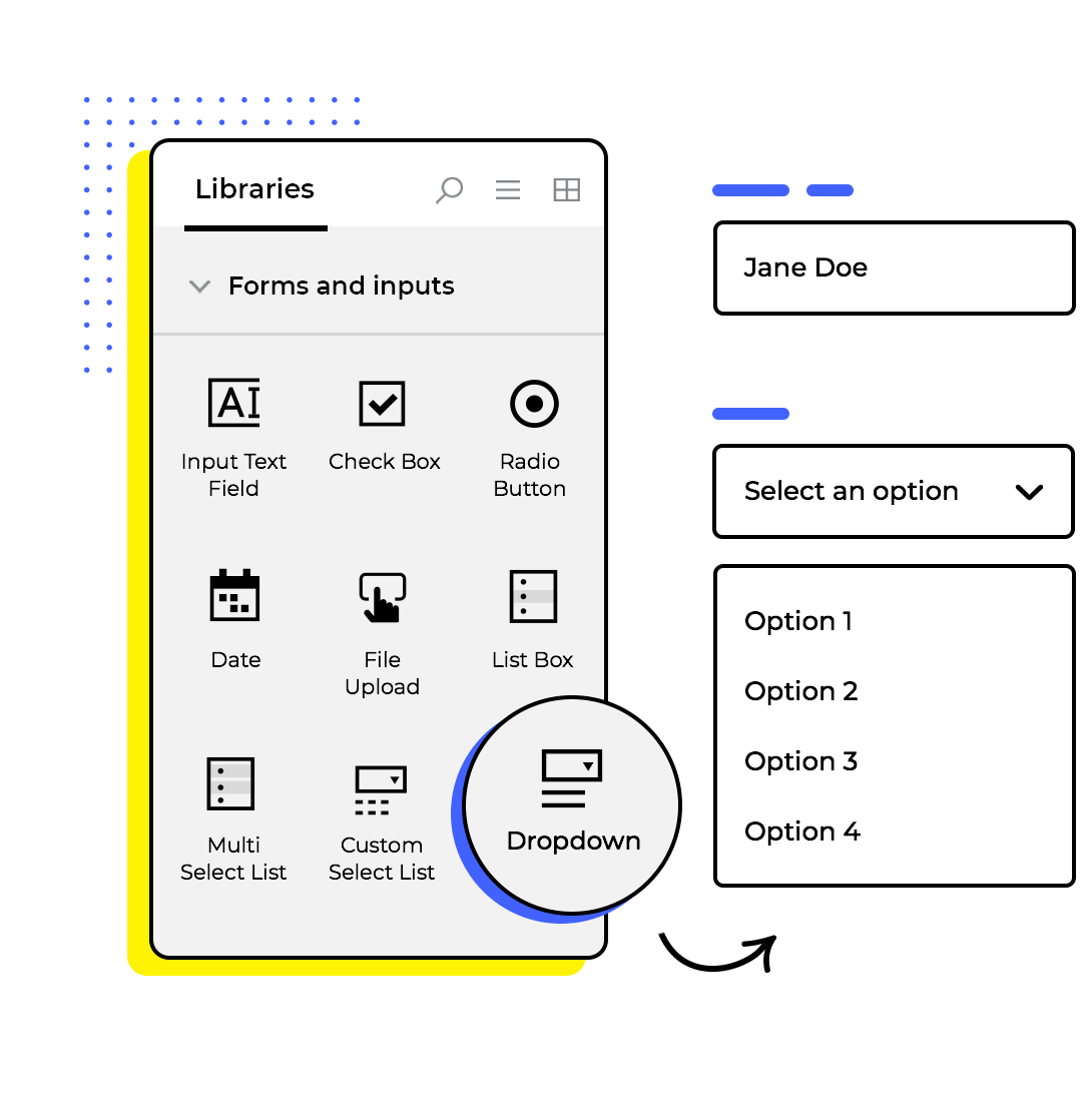 Justinmind functional form fields