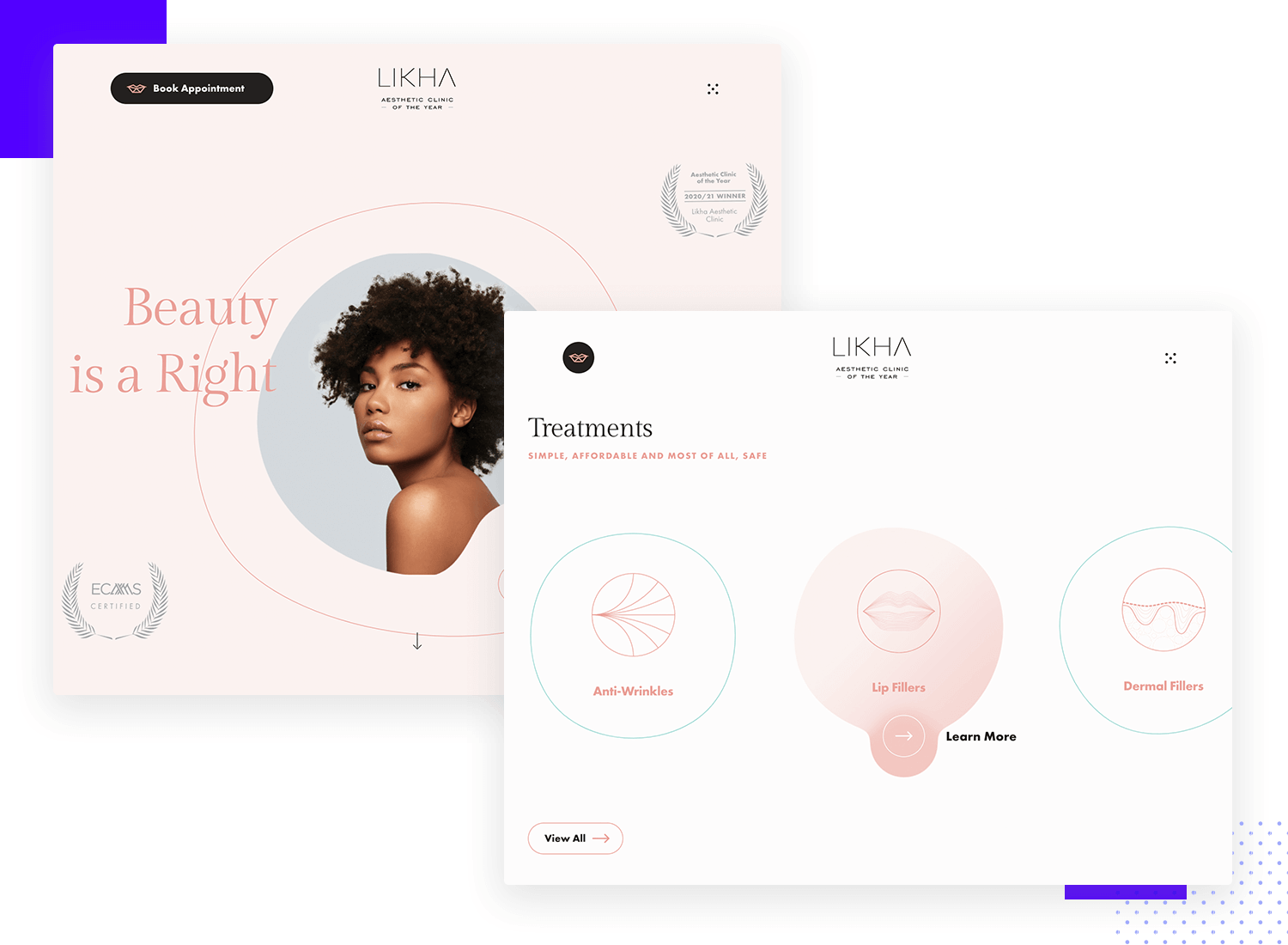 lihka beauty as example of ui design website