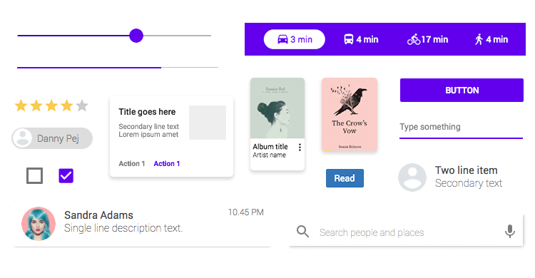 material design ui kit for sliders in prototyping
