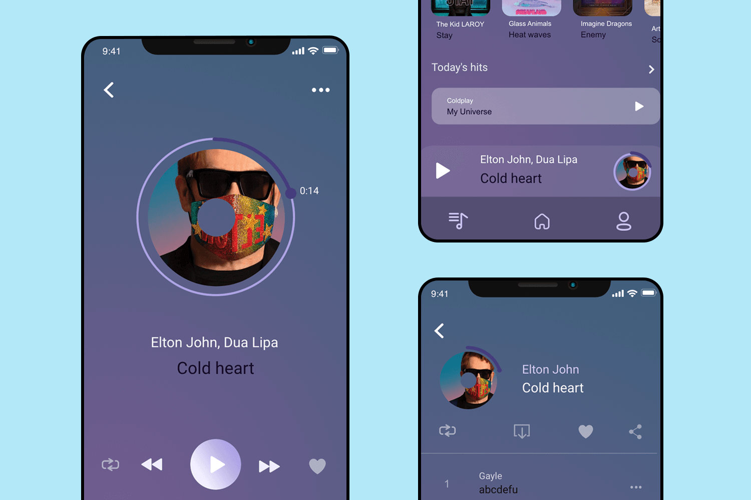 music player ui template