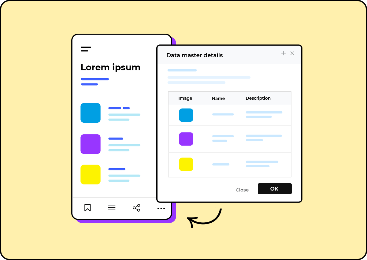 Prototyping data grids and lists