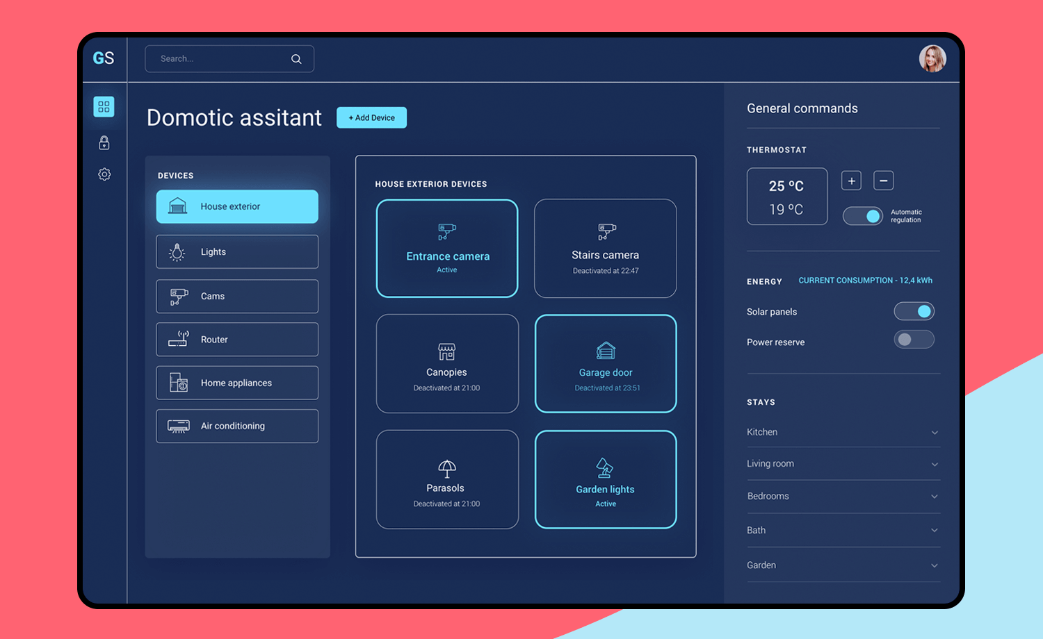 smart home dashboard template