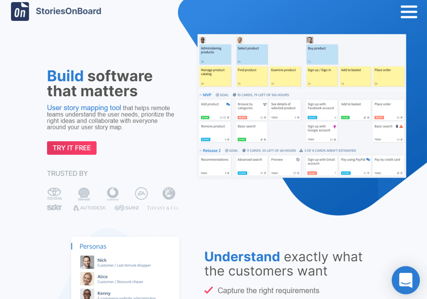 requirements tool that focuses on story mapping