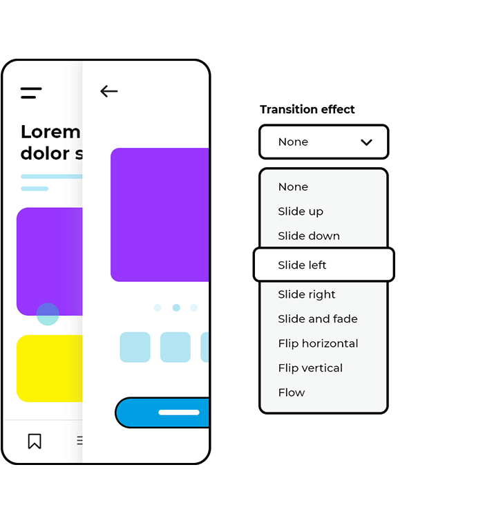 Transitions and effects