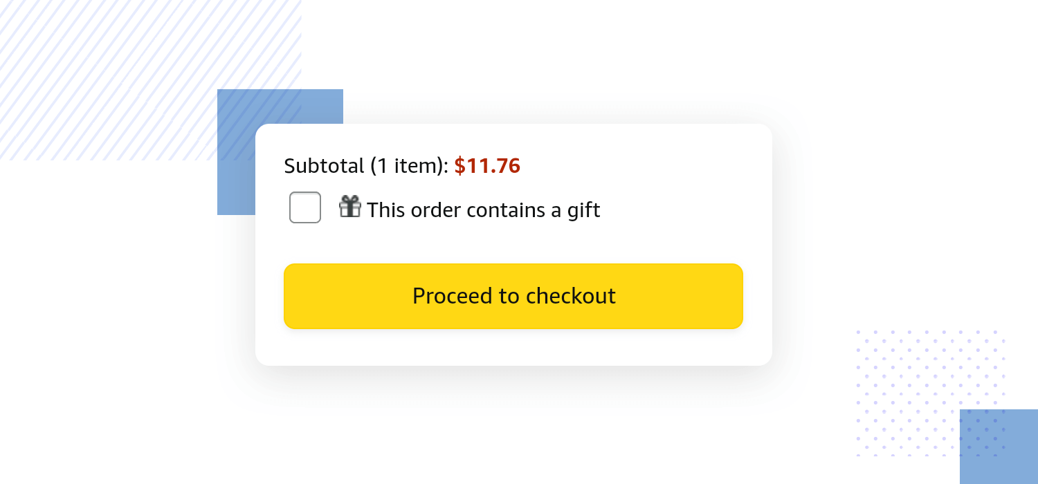 UX writing - Amazon checkout CTA