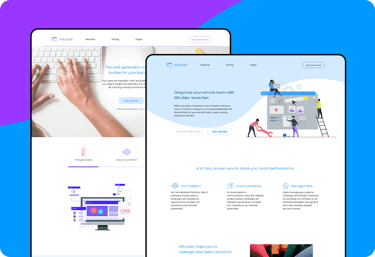 website builder web app template 