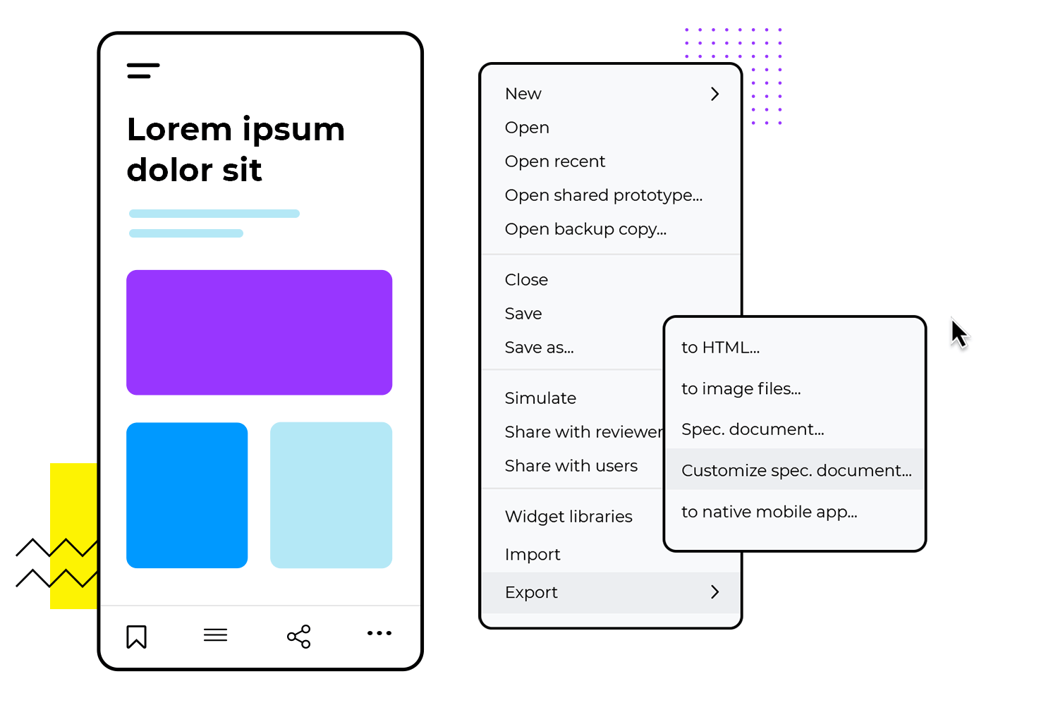 wireframing that allows to export deliverables